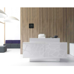 Small Size Acrylic Service Counter Led White Reception Desk