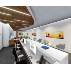 HPL Reception Desk Surface White Quartz Stone Office Front Desk