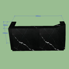 Black Corian Reception Desk Waterproof Salon Office Furniture