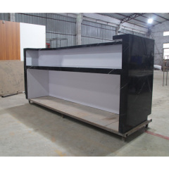 Black Corian Reception Desk Waterproof Salon Office Furniture