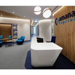 6 Feet Long White Spa Reception Desk Small Size