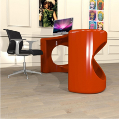 CEO Wireless Charging Boss Table Red Fiberglass Office Desk