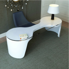 Nordic Executive CEO President Office Table Design Glass Office Desk Top
