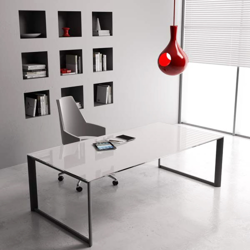 Cheap Design Home Office Study Desk Top with Metal Base