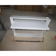 Collapsible Commercial Furniture Solid Surface Office Desk White
