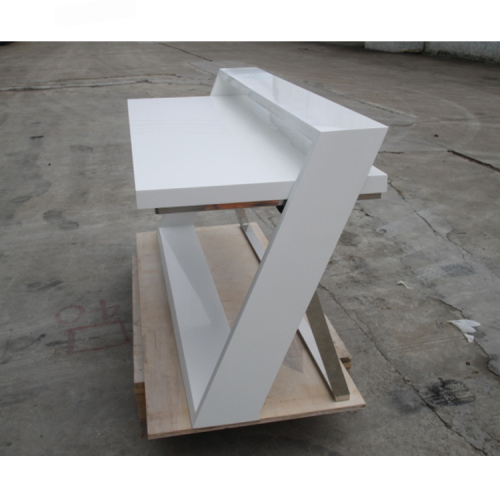 Collapsible Commercial Furniture Solid Surface Office Desk White