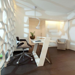 Collapsible Commercial Furniture Solid Surface Office Desk White
