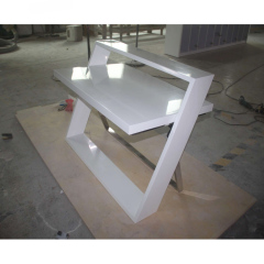 Collapsible Commercial Furniture Solid Surface Office Desk White