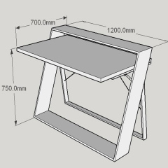 Collapsible Commercial Furniture Solid Surface Office Desk White