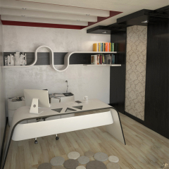 White and Grey Office Furniture Set Modern Office Desk Tables