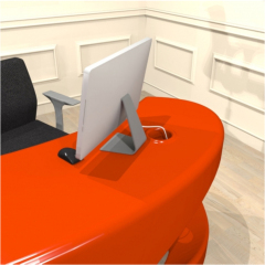 CEO Wireless Charging Boss Table Red Fiberglass Office Desk