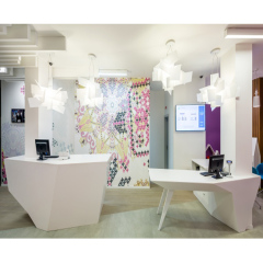 Clothing Store Cashier Desk Modern Simple White Reception Counter