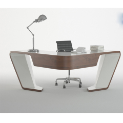 L Shape Solid Wood Office Desk Corian Stone Office Table Design