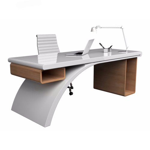 Walnut Wood Office Table Lamp White Modular Office Desk