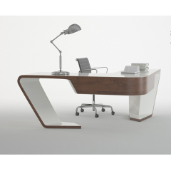 L Shape Solid Wood Office Desk Corian Stone Office Table Design