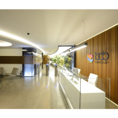 Glass Pattern White Marble Service Counter Led Reception Desk Suppliers