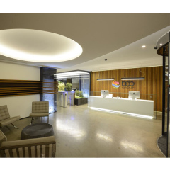 Glass Pattern White Marble Service Counter Led Reception Desk Suppliers