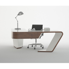 L Shape Solid Wood Office Desk Corian Stone Office Table Design