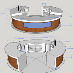 Round Desks Salon Counter Beauty Office Modern Restaurant Reception Desk