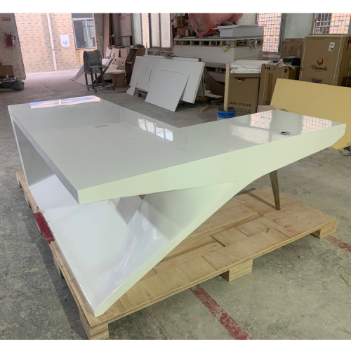 2022 Hot Sale Boss Table Granite Office Desk Pure White Color