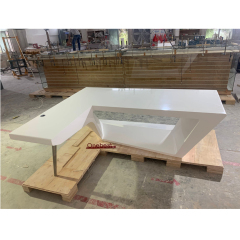 2022 Hot Sale Boss Table Granite Office Desk Pure White Color