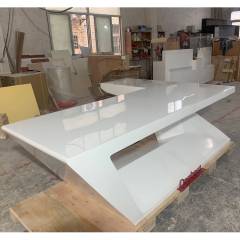 2022 Hot Sale Boss Table Granite Office Desk Pure White Color