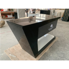 L Shape White Black Executive Office Desk with Custom Logo