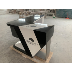 L Shape White Black Executive Office Desk with Custom Logo
