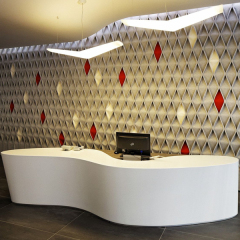 S Shape White Front Service Counter New Kindergarten Reception Desk