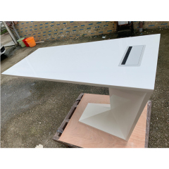 Z Shape Foldable Office Table Height Adjustable Desk with Plug