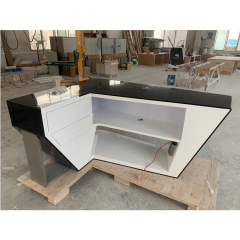 L Shape White Black Executive Office Desk with Custom Logo