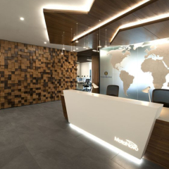 Nail Beauty Salon Furniture Modern Led Logo Reception Desk Counter