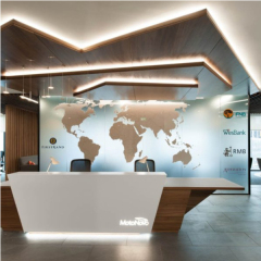 Nail Beauty Salon Furniture Modern Led Logo Reception Desk Counter