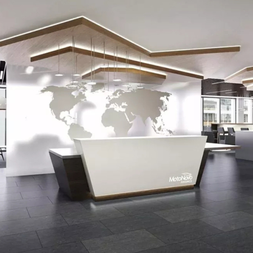 Nail Beauty Salon Furniture Modern Led Logo Reception Desk Counter