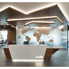 Nail Beauty Salon Furniture Modern Led Logo Reception Desk Counter