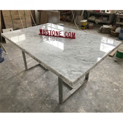 Faux Stone Standard Size Conference Table Stainless Steel Base