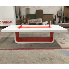 In Stock Design White and Orange Conference Table Office Furniture