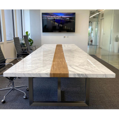 Natural Marble Office Furniture Meeting Training Desk Conference Table