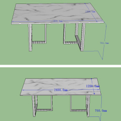 Faux Stone Standard Size Conference Table Stainless Steel Base