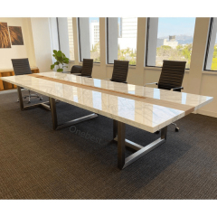 Natural Marble Office Furniture Meeting Training Desk Conference Table
