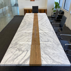 Natural Marble Office Furniture Meeting Training Desk Conference Table