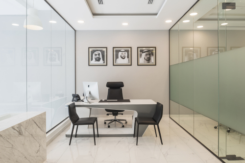 L Shaped White and Grey Corian Executive Office Desk Modern Office Work Table