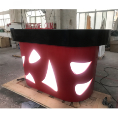 Small Size Red and Black Transparent Bar Counter for Cafe Shop