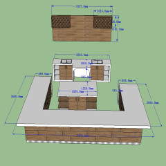 Solid Surface Top and Wooden Front Ready Made Bar Counter Set