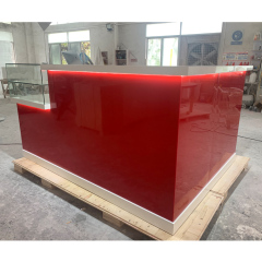 Restaurant Commercial L Led Light Glass Cabinet Bar Counter for Sale