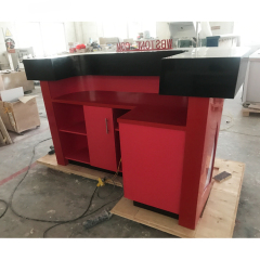 Small Size Red and Black Transparent Bar Counter for Cafe Shop