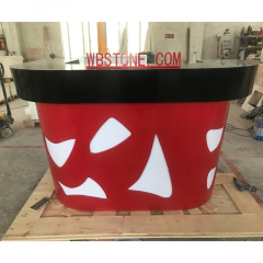 Small Size Red and Black Transparent Bar Counter for Cafe Shop