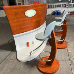 Luxury European Baroque Style Wood LED Classic Grand Bar Counter Chairs