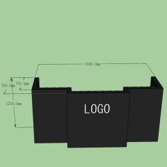 Transparent Waterproof Stone Bar Counter Black Front Table Design