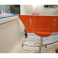 Luminous Cocktail Bar Table Corian Solid Surface Boat Bar Counters